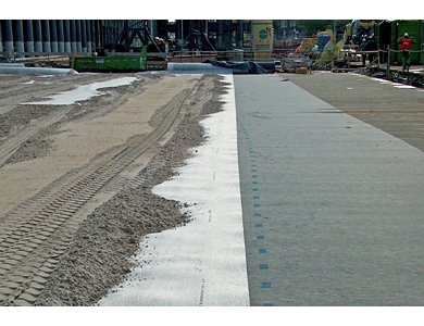 Terram geocomposite used for lateral highway drainage