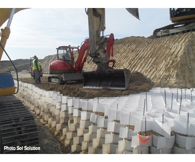 Terram geocells allow reinforced steep slopes to be formed
