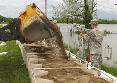 Terram Geocell flood preventions / defence barriers
