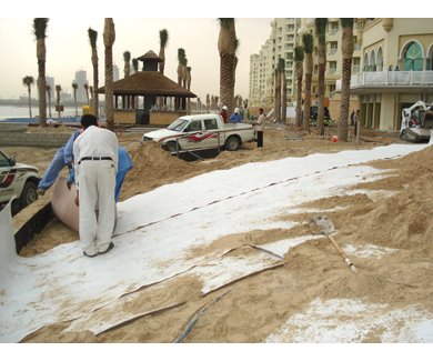 TERRAM Salt Barrier geocomposite installation