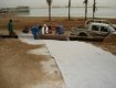 Salt Barrier  geocomposite being installed
